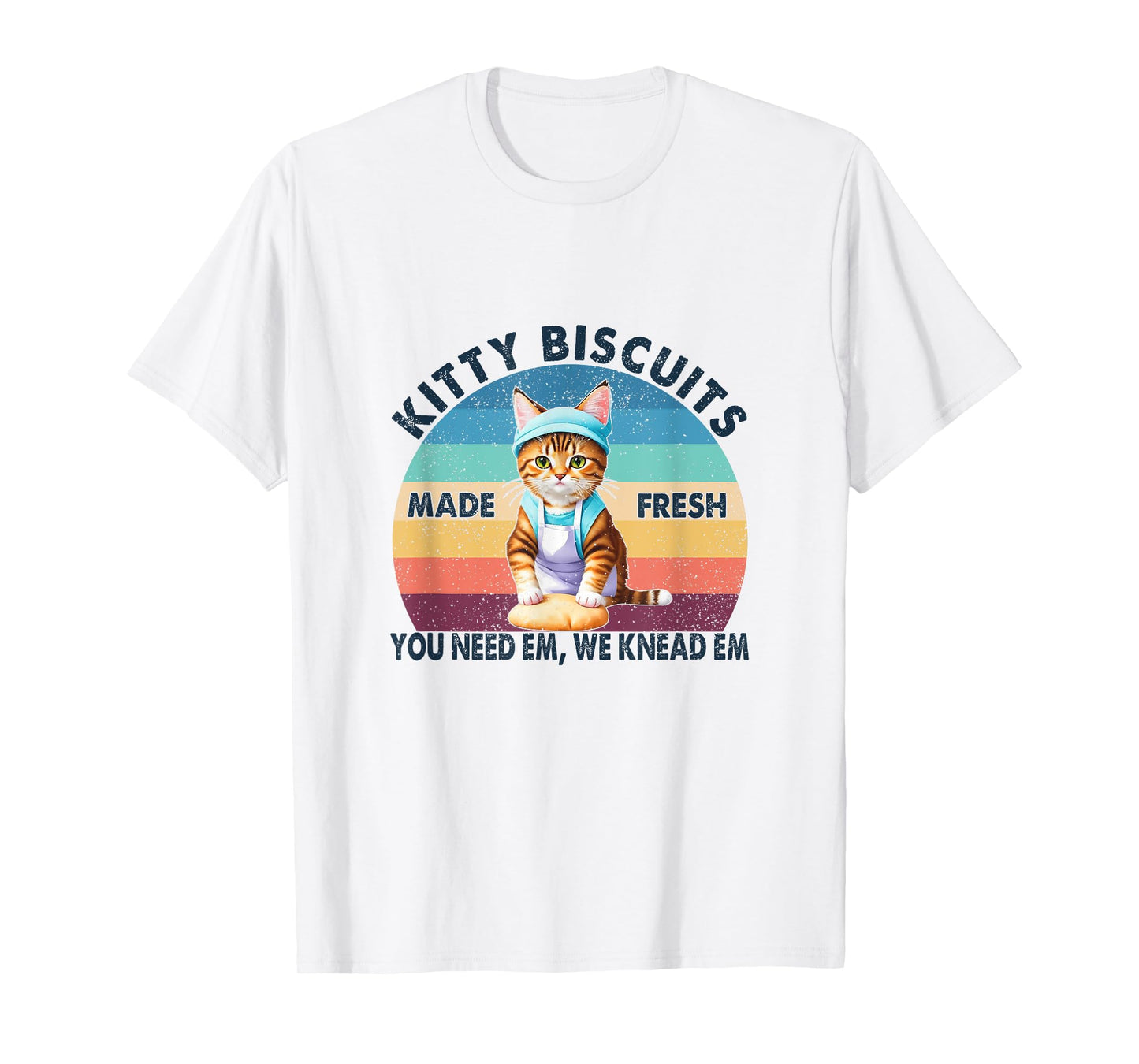 Kitty Biscuits University Baking Cat Making Biscuits Vintage Men Women T-Shirt