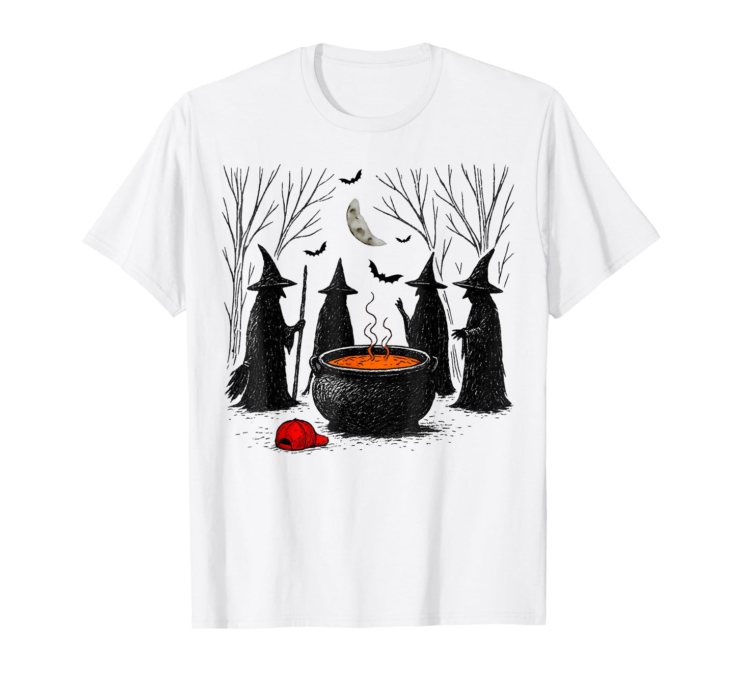 Halloween Witches Red Hat Cauldron, Human Rights, Feminist T-Shirt