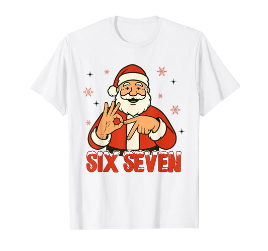 67 Christmas Funny Six Seven Santa Claus Boys Xmas Costume T-Shirt