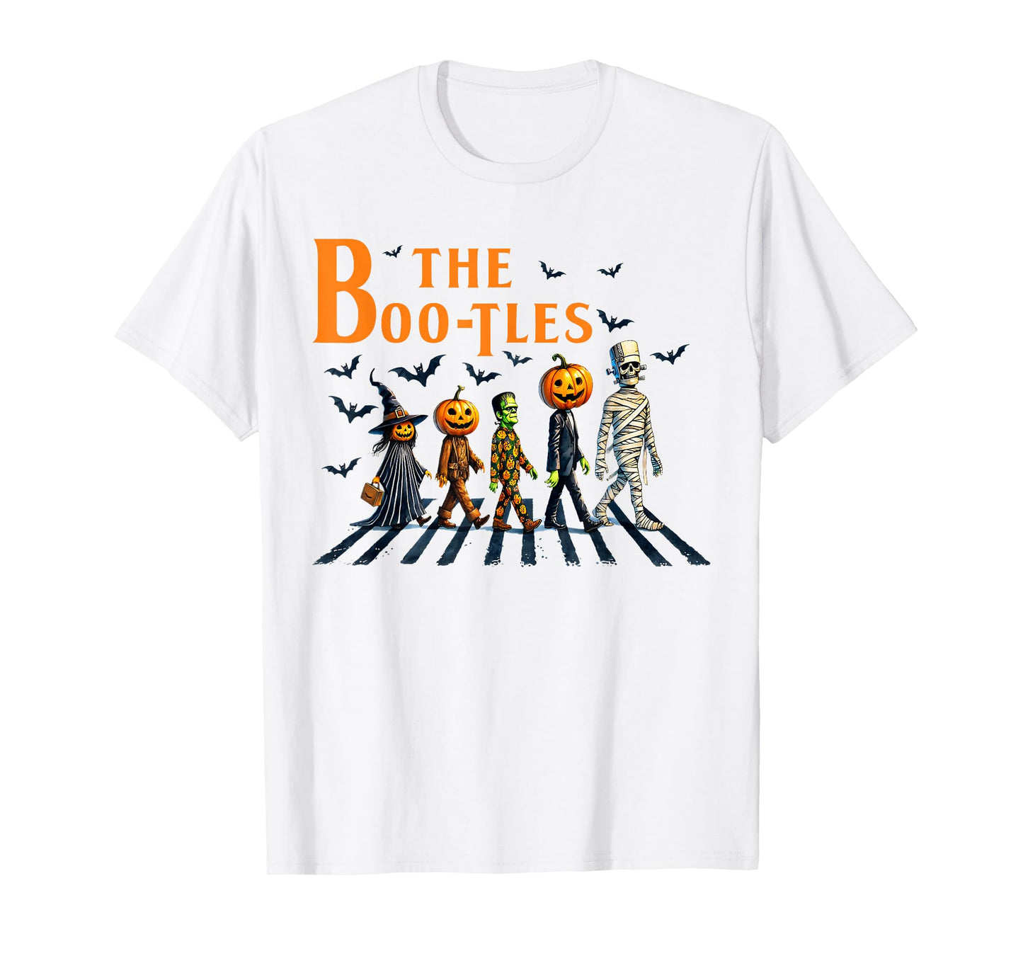The Boo-Tles Scabby Road Halloween Pumpkin Mummy Witch T-Shirt