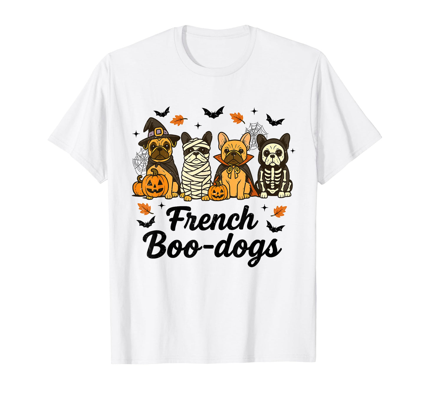 French Boo-Dog Halloween Ghost French Bulldog Men Women Kids T-Shirt