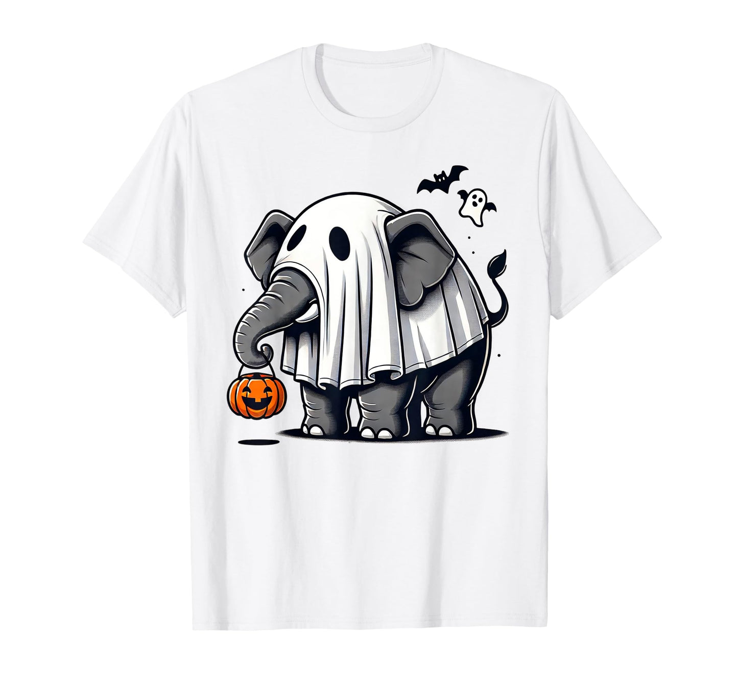 Funny Elephant Halloween Costume Ghost Trick Or Treat T-Shirt