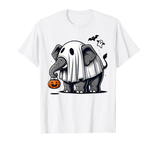 Funny Elephant Halloween Costume Ghost Trick Or Treat T-Shirt