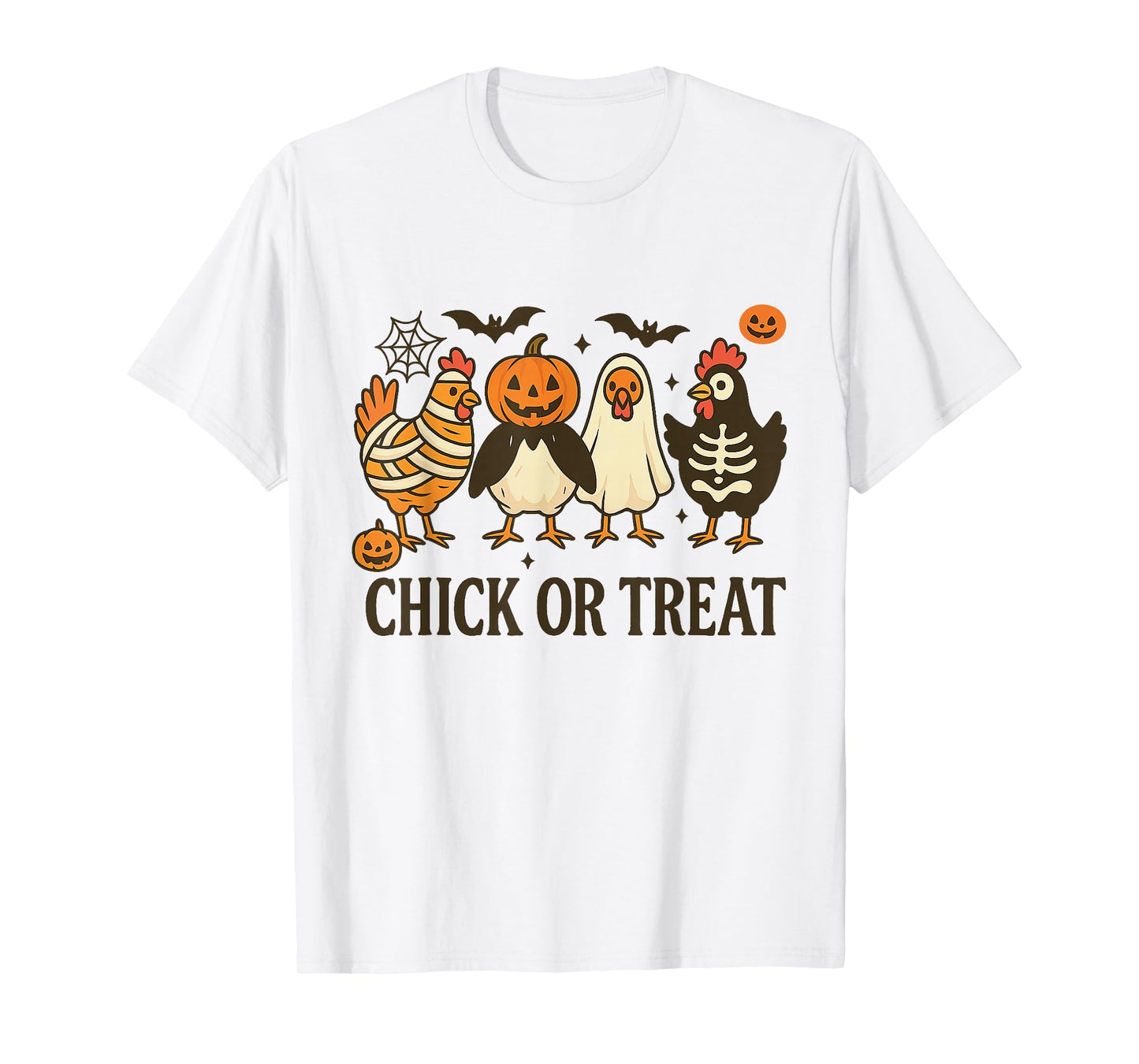 Chick Or Treat Halloween Ghost Witch Spooky Chicken T-Shirt