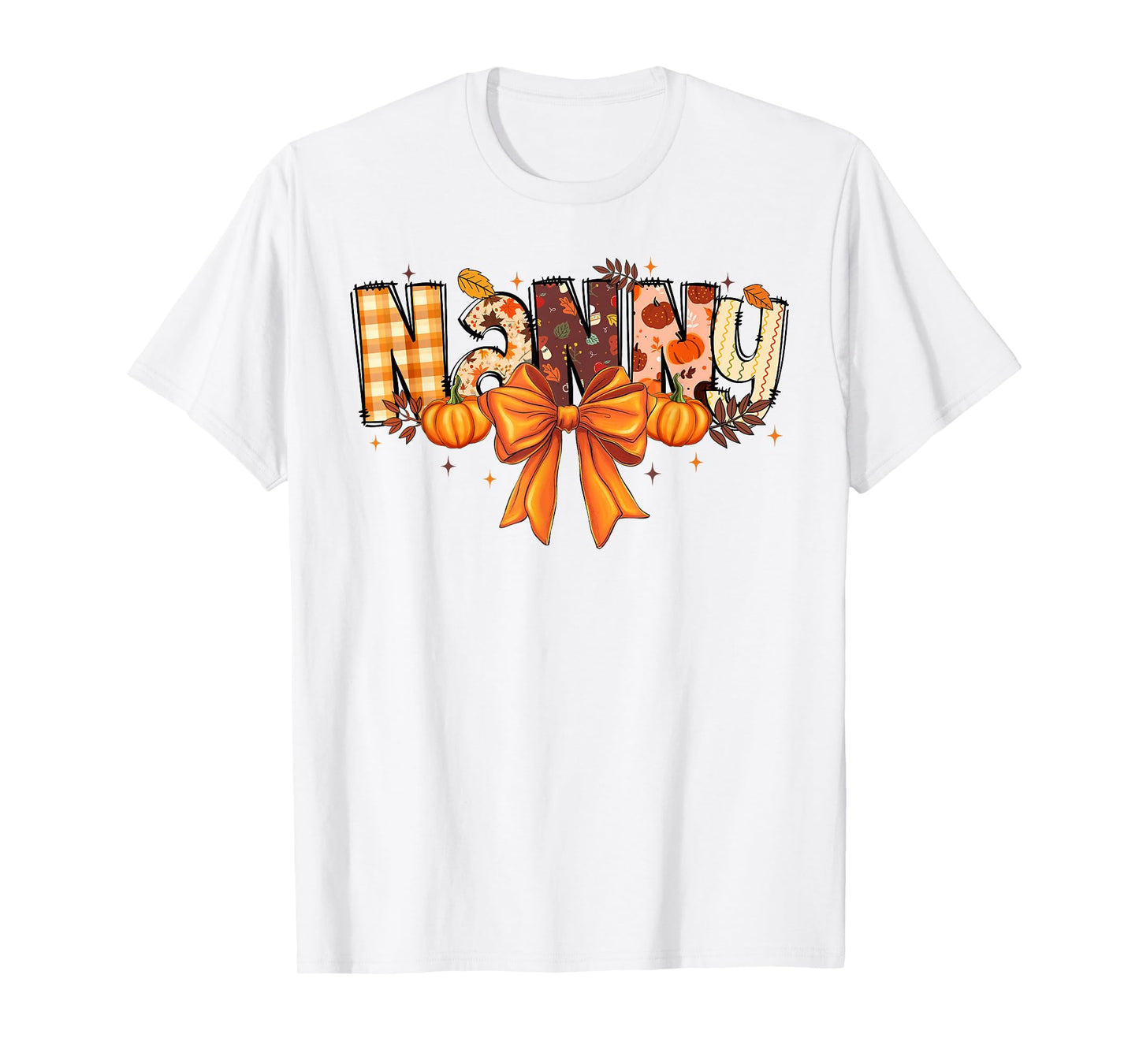 Retro Nanny Coquette Bows Grandma Fall Thanksgiving Women T-Shirt