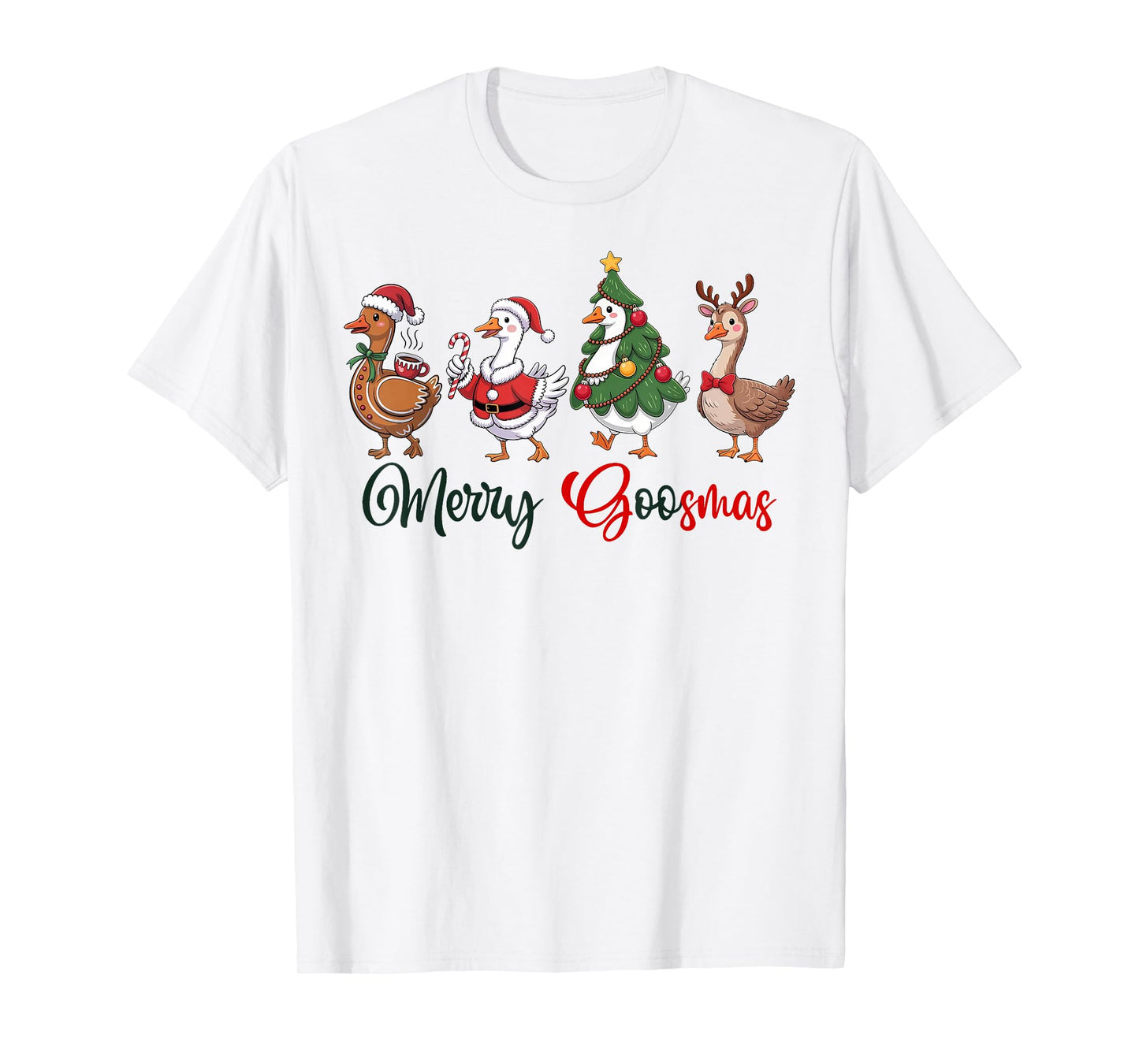 Funny Christmas Goose Merry Goosmas, Gingerbread Goose Kids T-Shirt