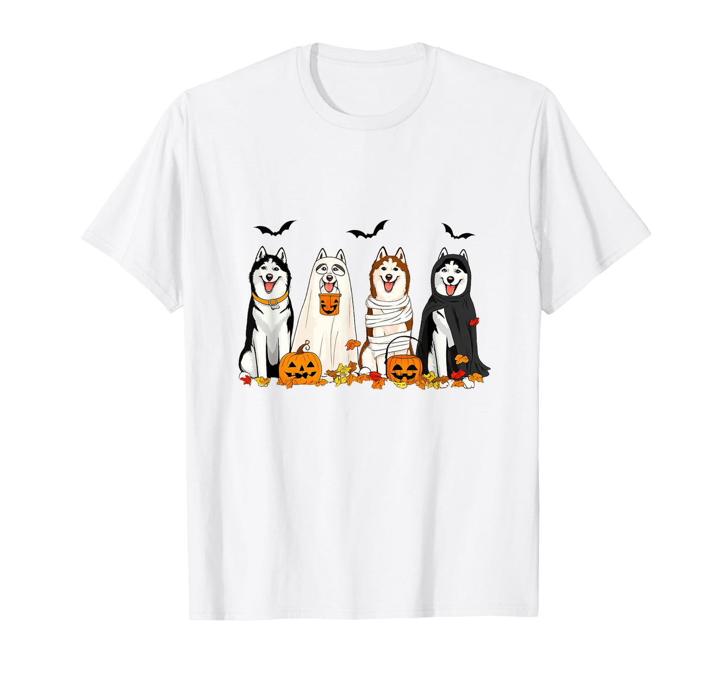 Husky Ghost Dogs Halloween Dog Lovers T-Shirt