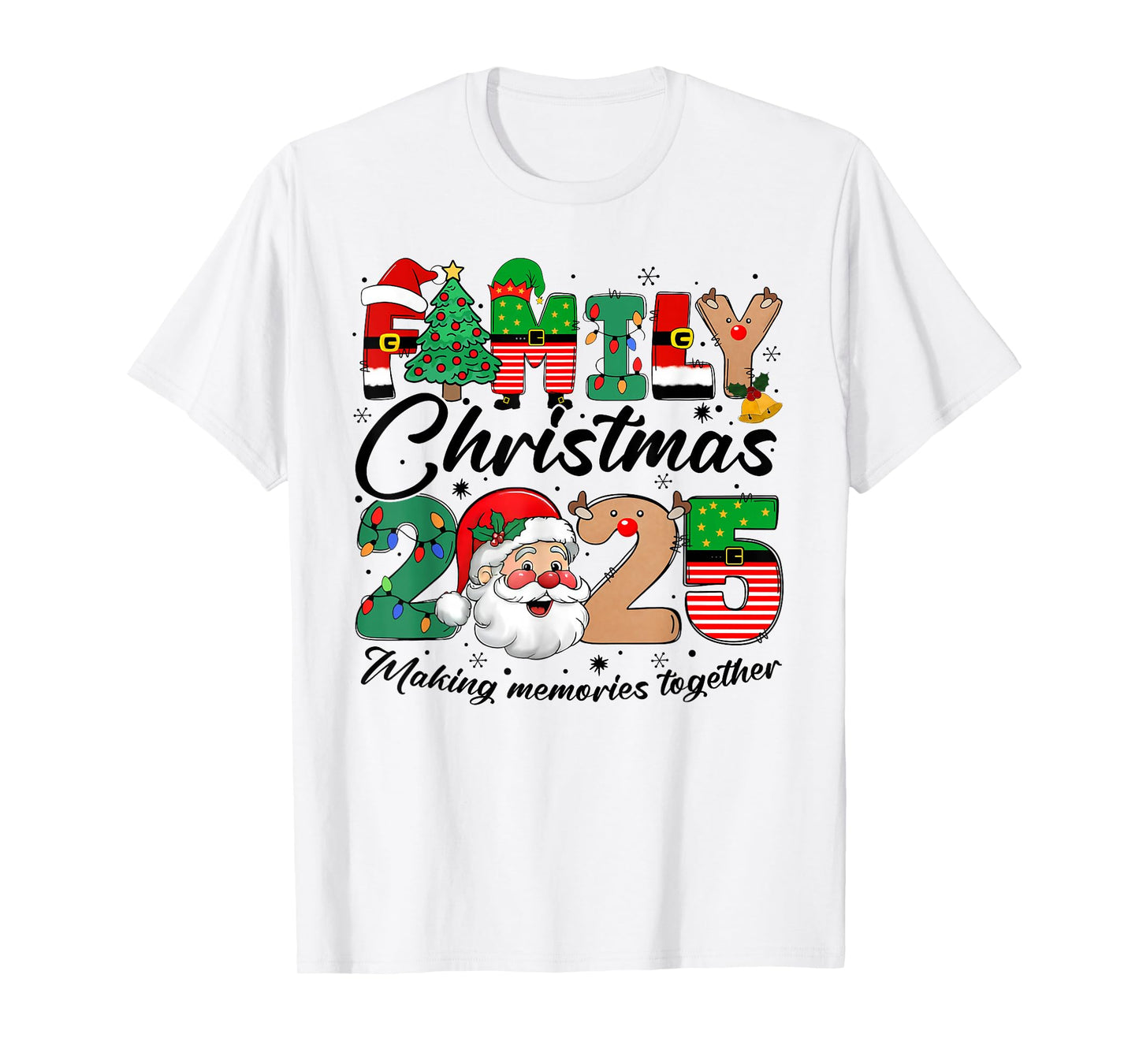 Family Christmas 2025 Santa Squad Xmas Tree Pajamas Holiday T-Shirt