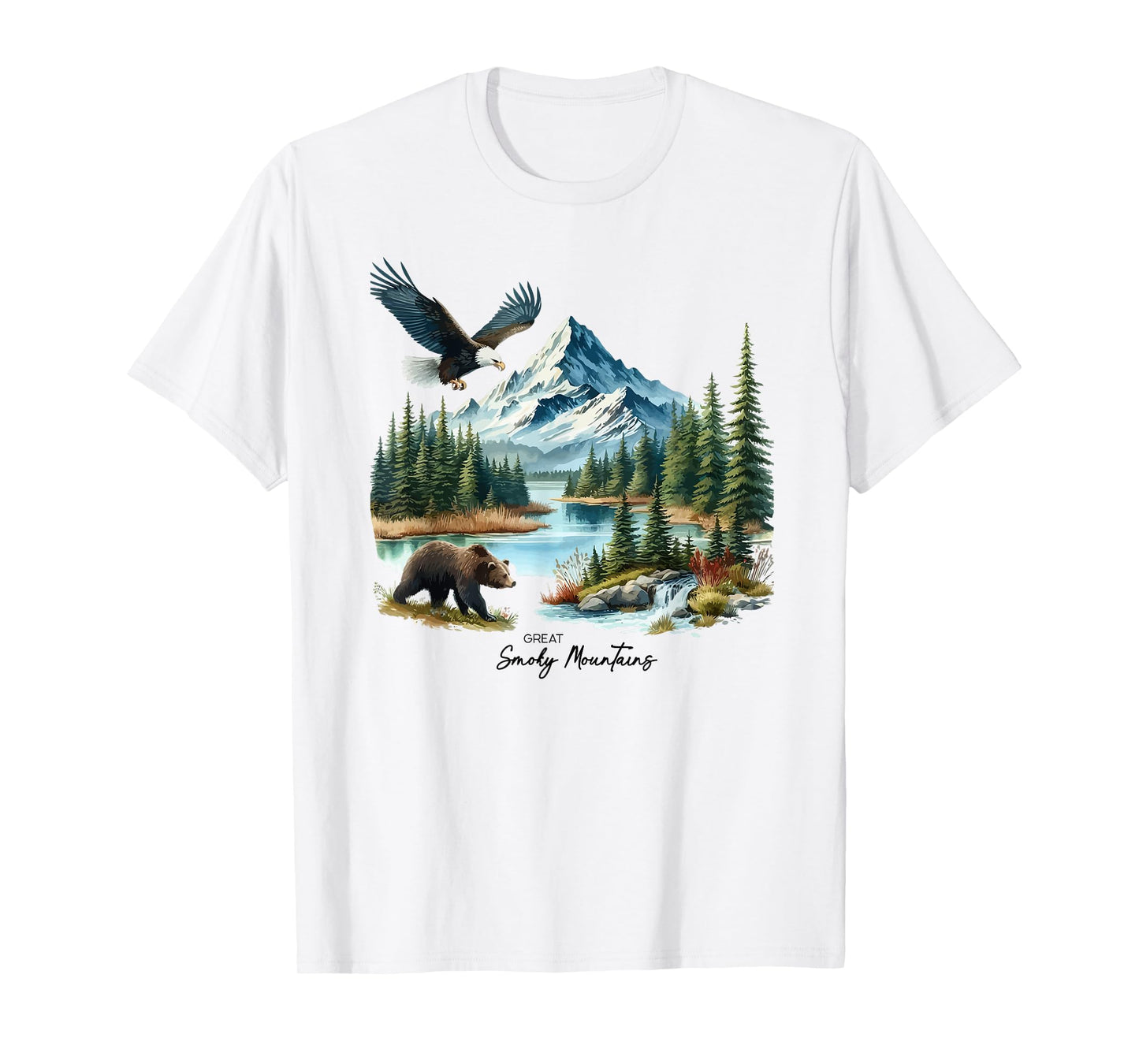Great Smoky Mountains Bear Vintage 90s Style T-Shirt