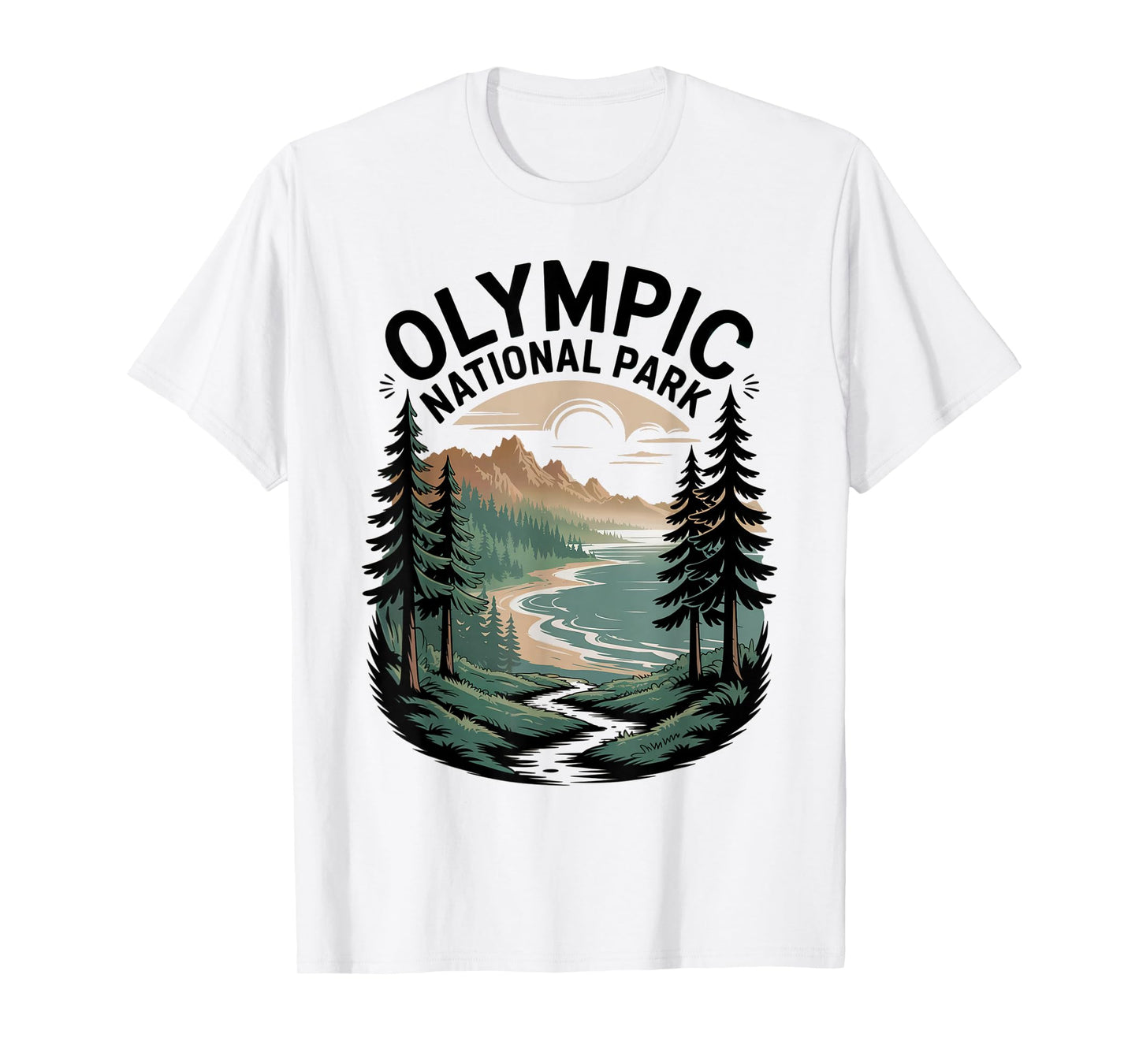 Olympic National Park Retro Camping Hiking US National Park T-Shirt