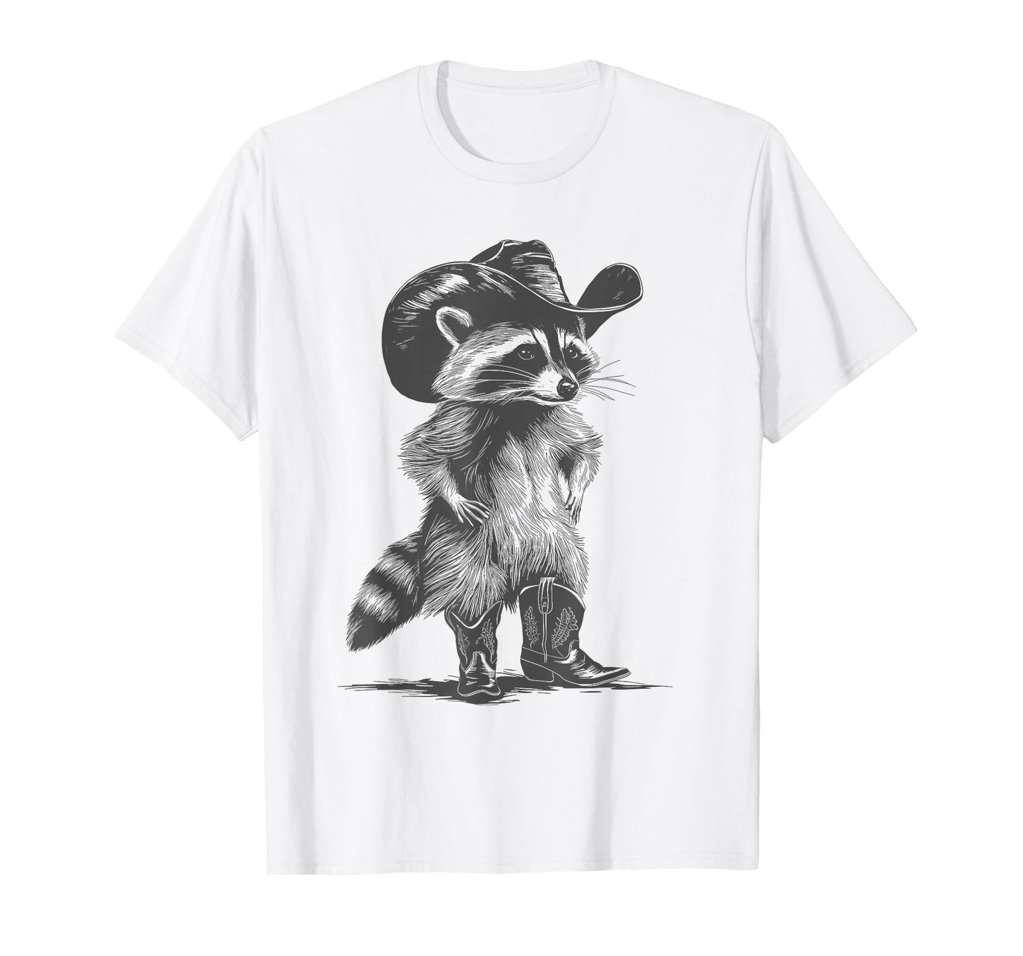 Vintage Raccoon Cowboy Cowgirl Trash Panda Western Country T-Shirt