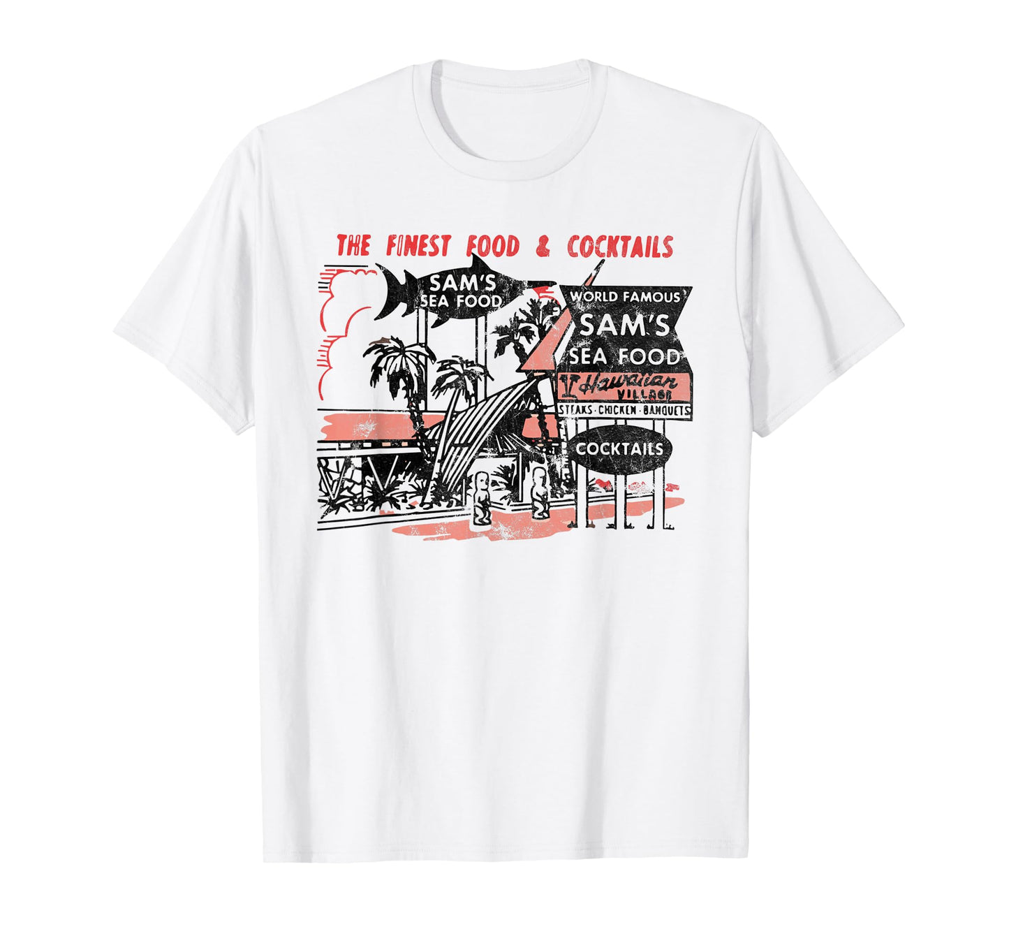 Vintage Sam’s Seafood Tiki Bar 60s Style Polynesian Lounge T-Shirt