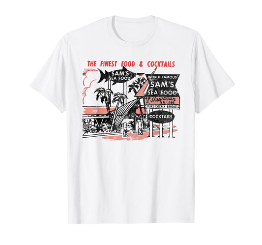 Vintage Sam’s Seafood Tiki Bar 60s Style Polynesian Lounge T-Shirt