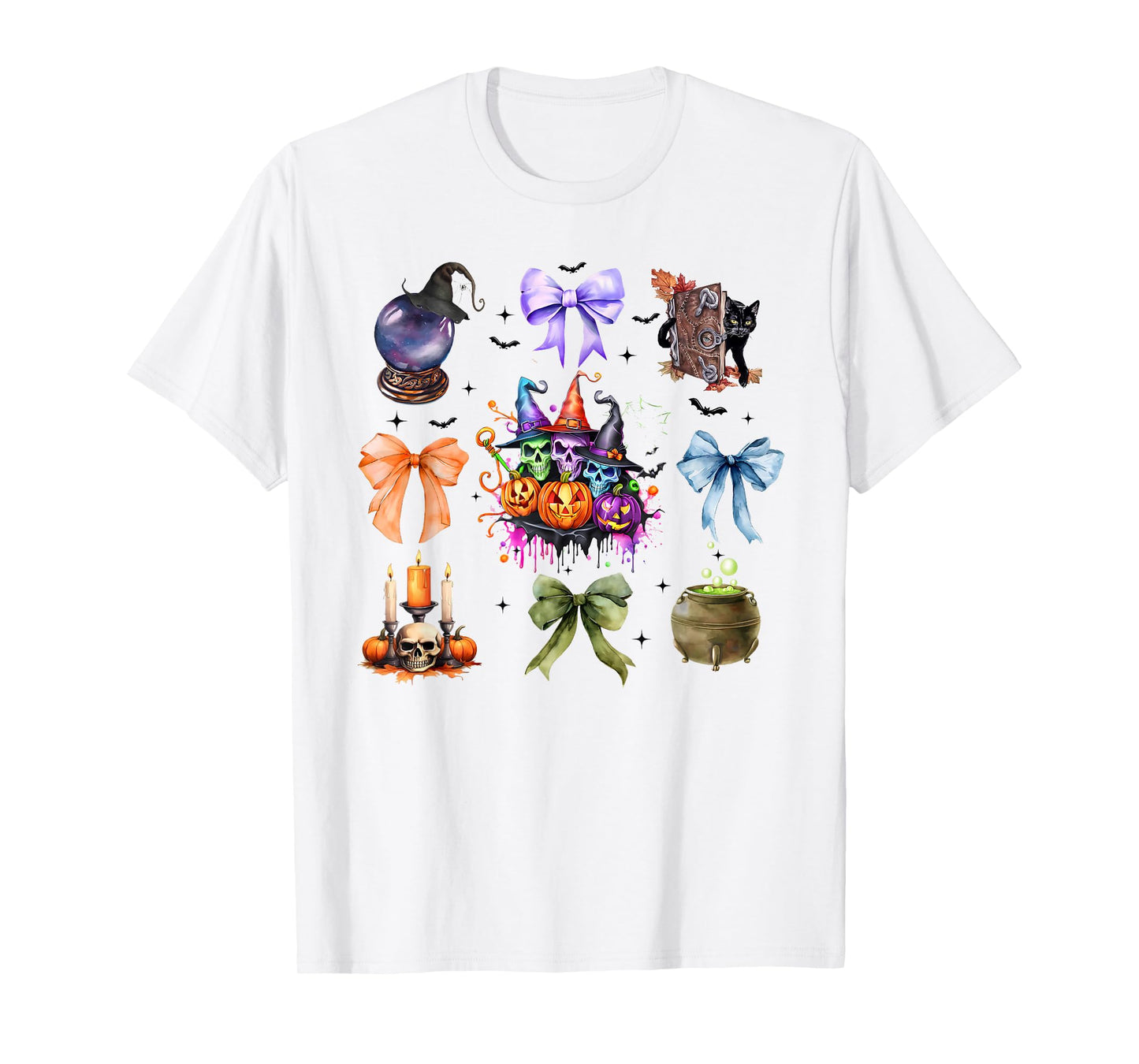 Spooky Season Coquette Bow Halloween Vibes Decorations Women T-Shirt