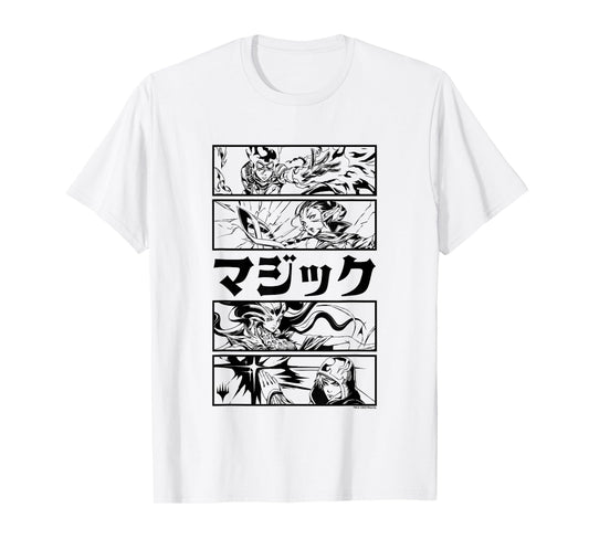 Magic: The Gathering Planeswalker Black & White Kanji Panels T-Shirt