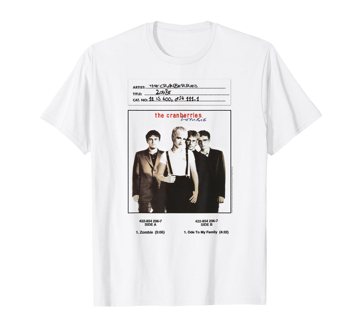 The Cranberries Zombie Vinyl Handwritten Vintage Band T-Shirt