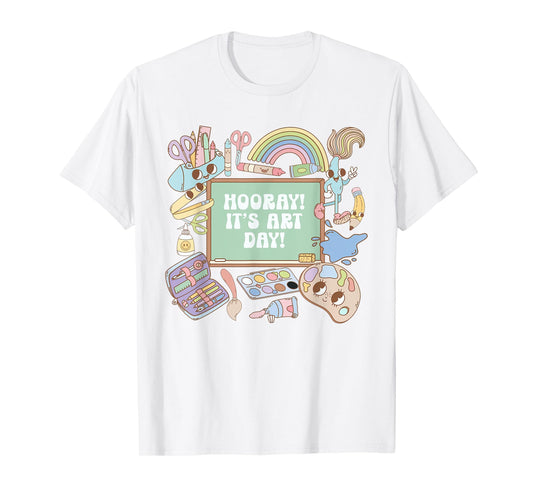 Retro Hooray It's Art Day Art Teacher Back To School Women T-Shirt