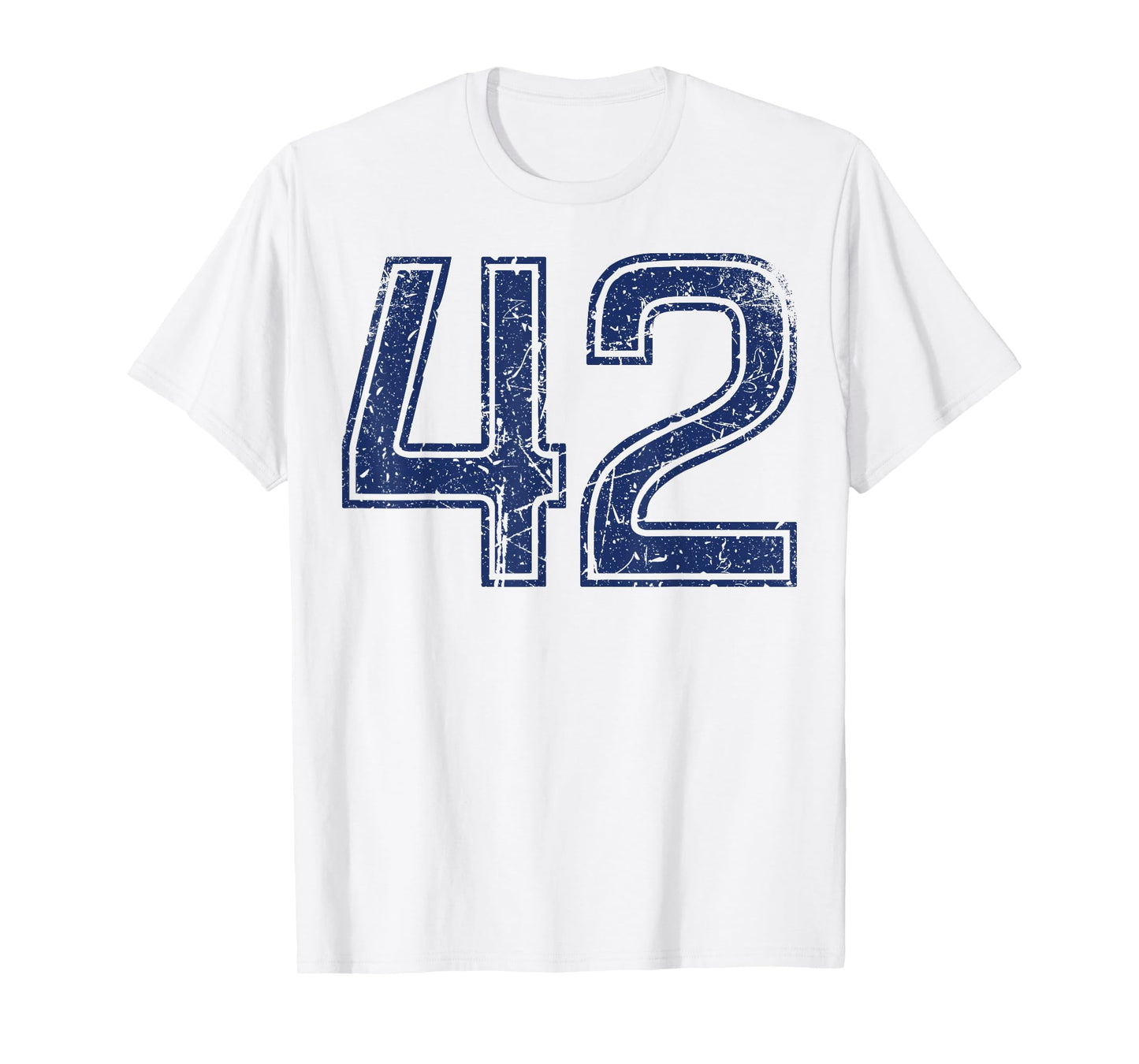 Vintage Blue Sports Team Number 42 T-Shirt