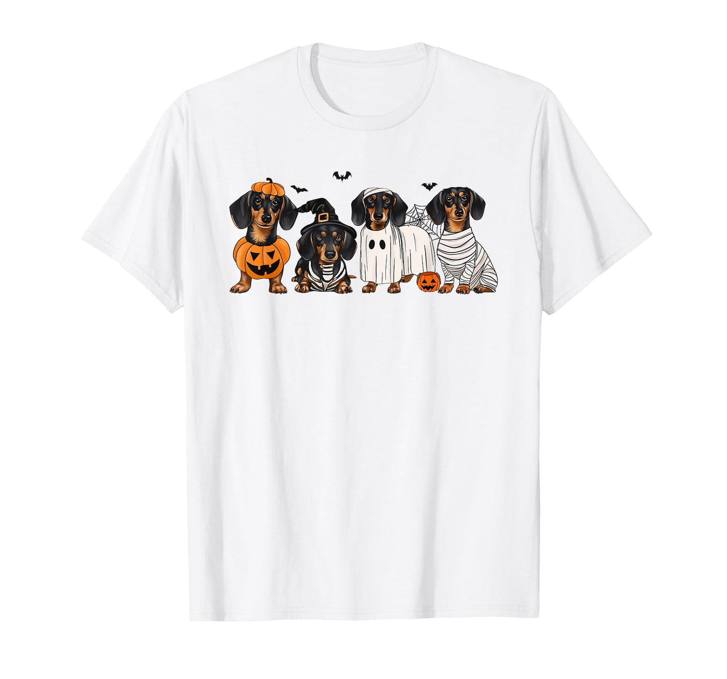 Weiner Dog Witch Happy Halloweenie Cute Halloween Dachshund T-Shirt