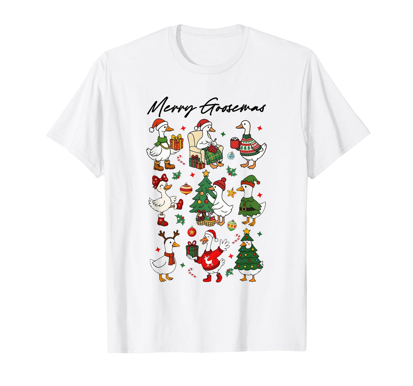 Merry Goosemas, Cute Goose Lovers, Christmas Silly-Goose T-Shirt
