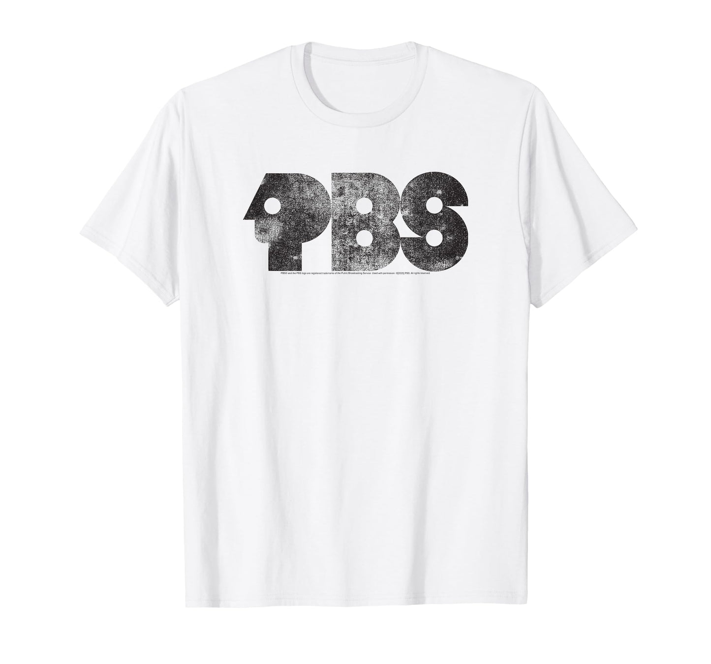 PBS Black Distressed Retro Logo Public Broadcasting Service T-Shirt
