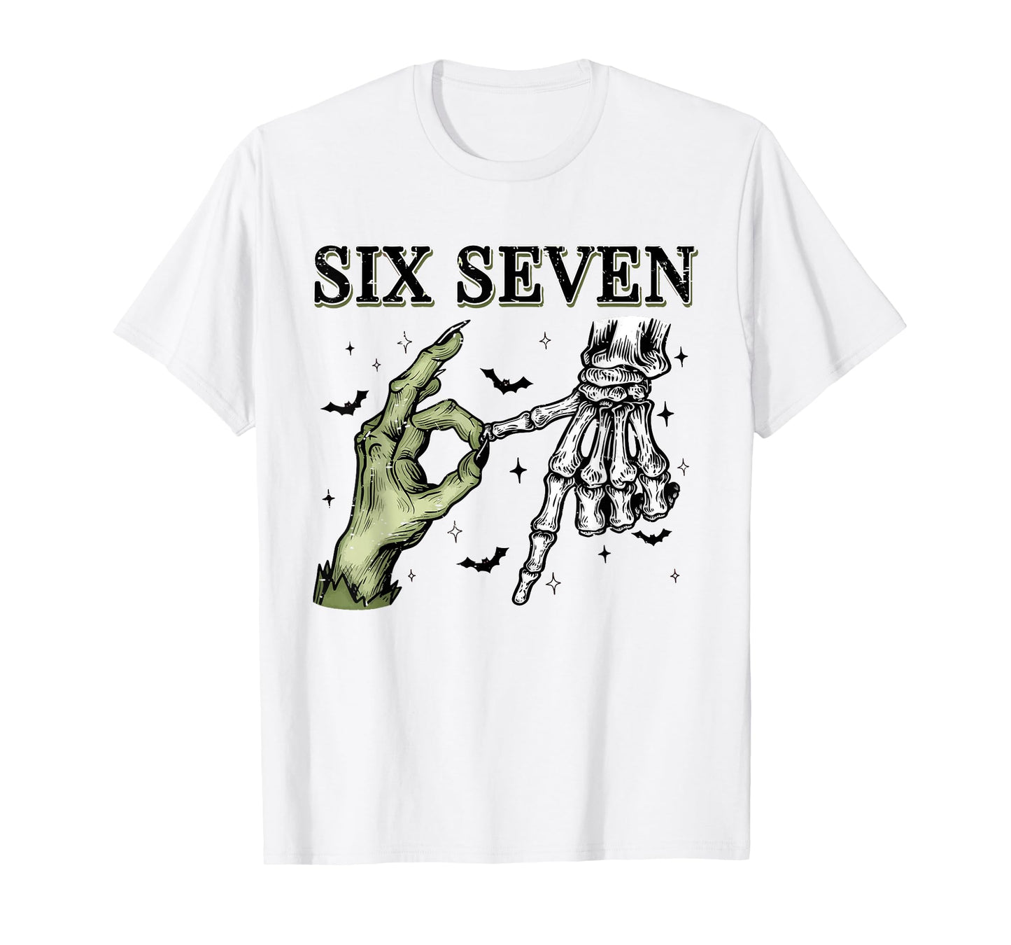 Funny Witch Skeleton Hands Six Seven 67 Meme Spooky Season T-Shirt