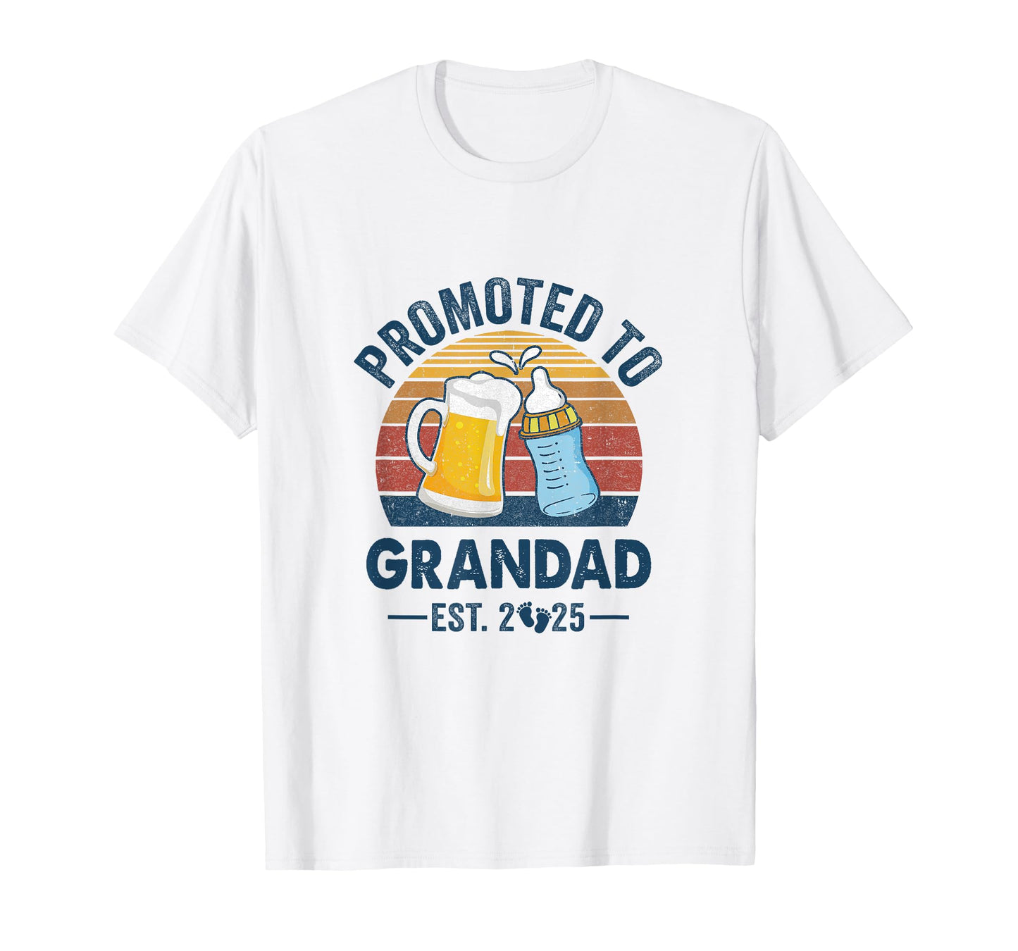 Promoted To Grandad Est 2025 First Time Fathers Day Vintage T-Shirt