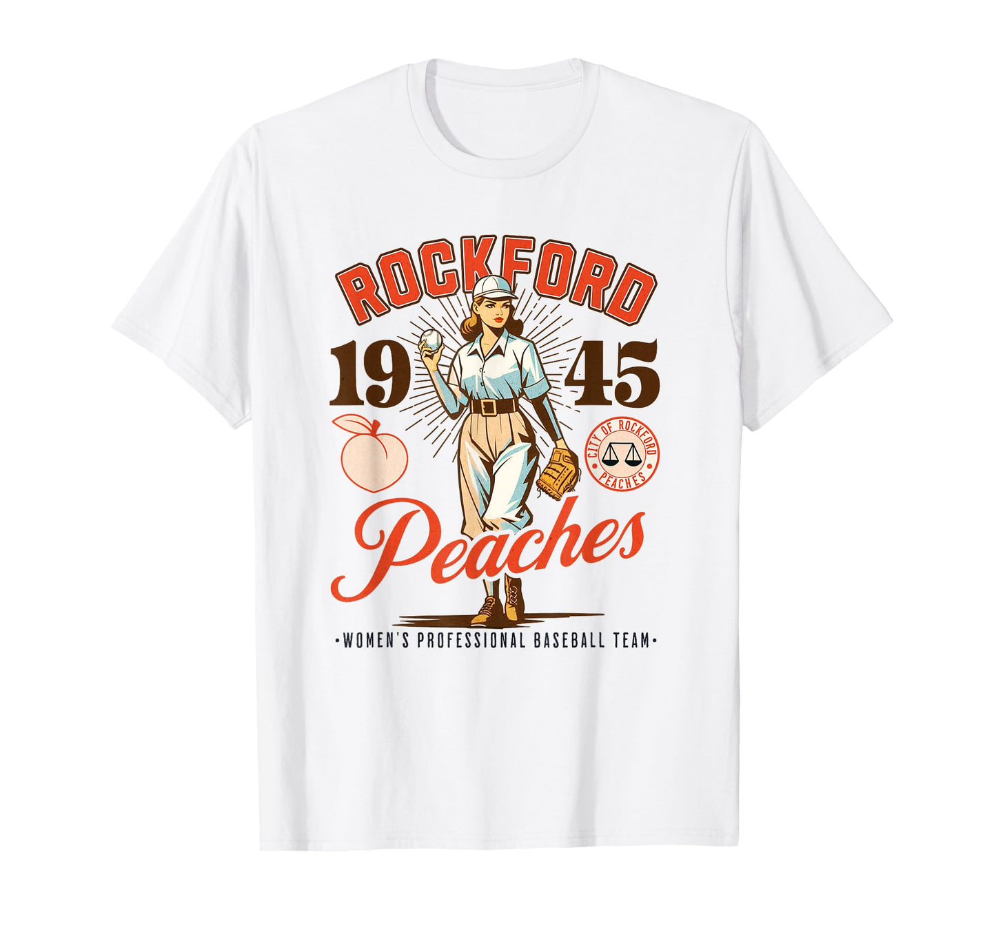Rockford Peaches Women's Baseball Team T-Shirt