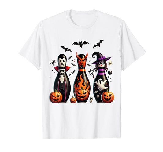 Funny Bowling Pins Halloween Spooky Costume 2 T-Shirt