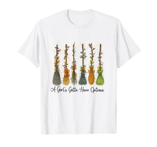 A Girl's Gotta Have Options Retro Halloween Spooky Season T-Shirt