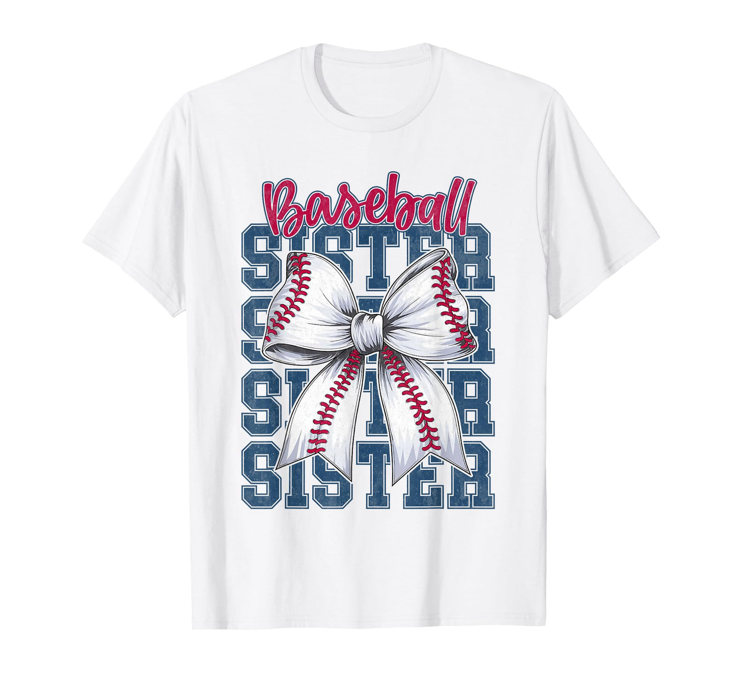 Baseball Sister Coquette Bow Biggest Fan Sport Lovers Girl T-Shirt