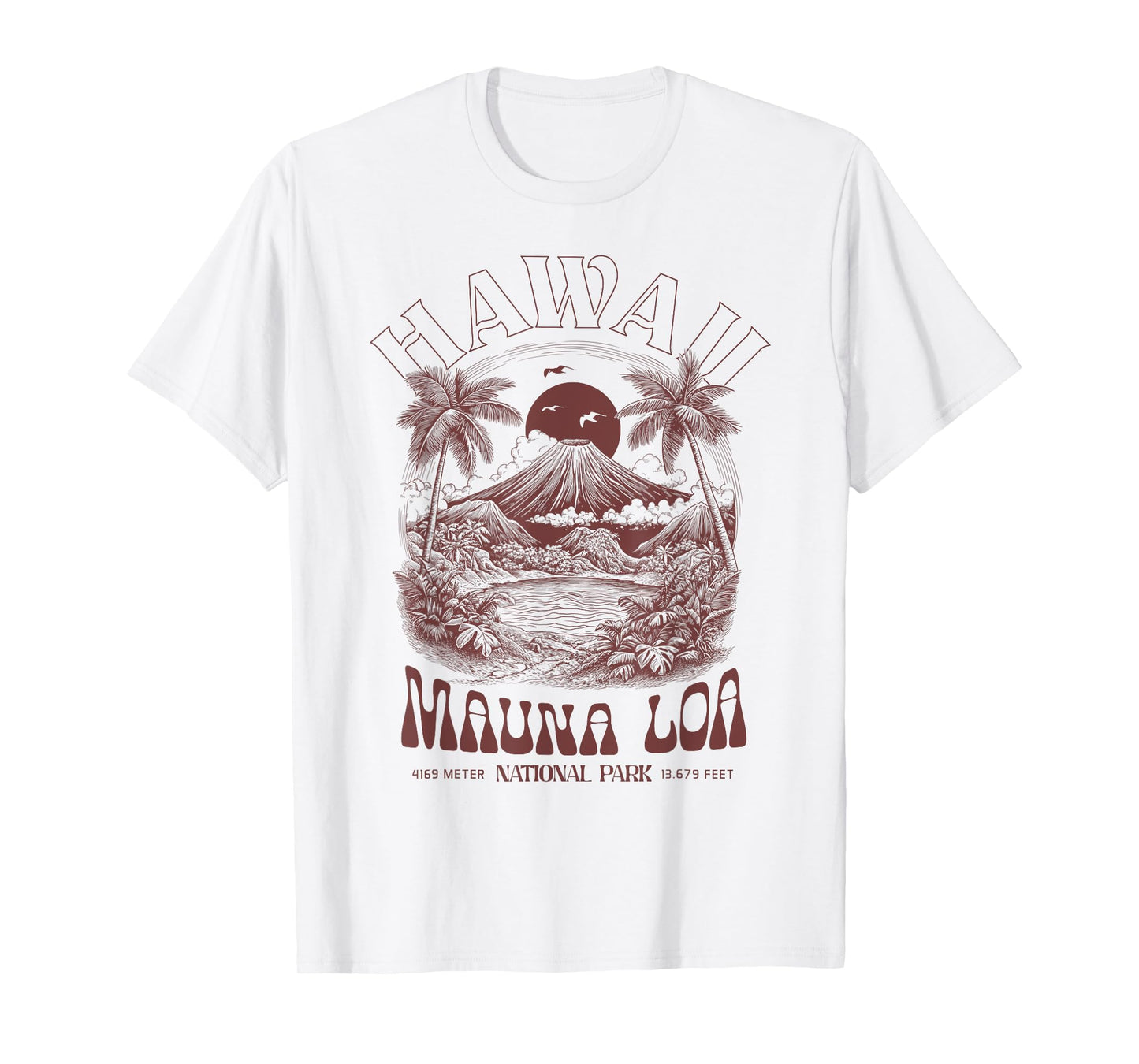 Hawaii Volcano Vintage Outdoor Mountain Hiking T-Shirt