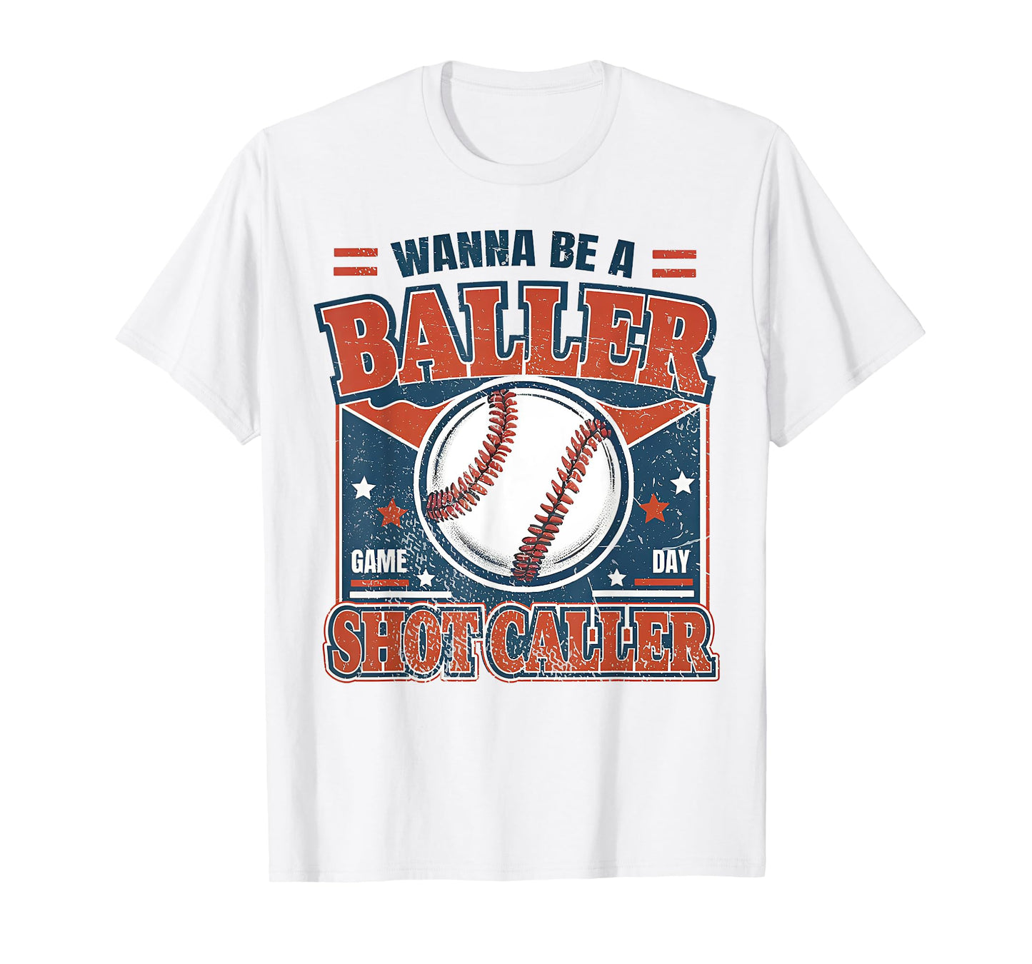 Wanna Be A Baller Shot Caller Retro Baseball T-Shirt