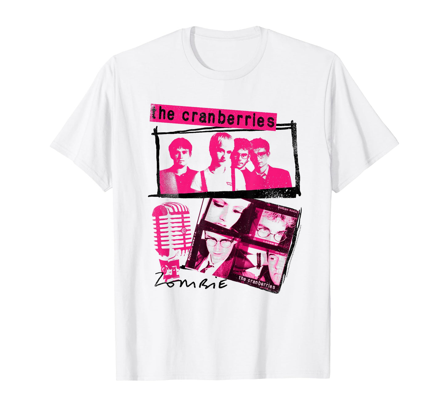 The Cranberries Pink and Black Collage Vintage Band T-Shirt