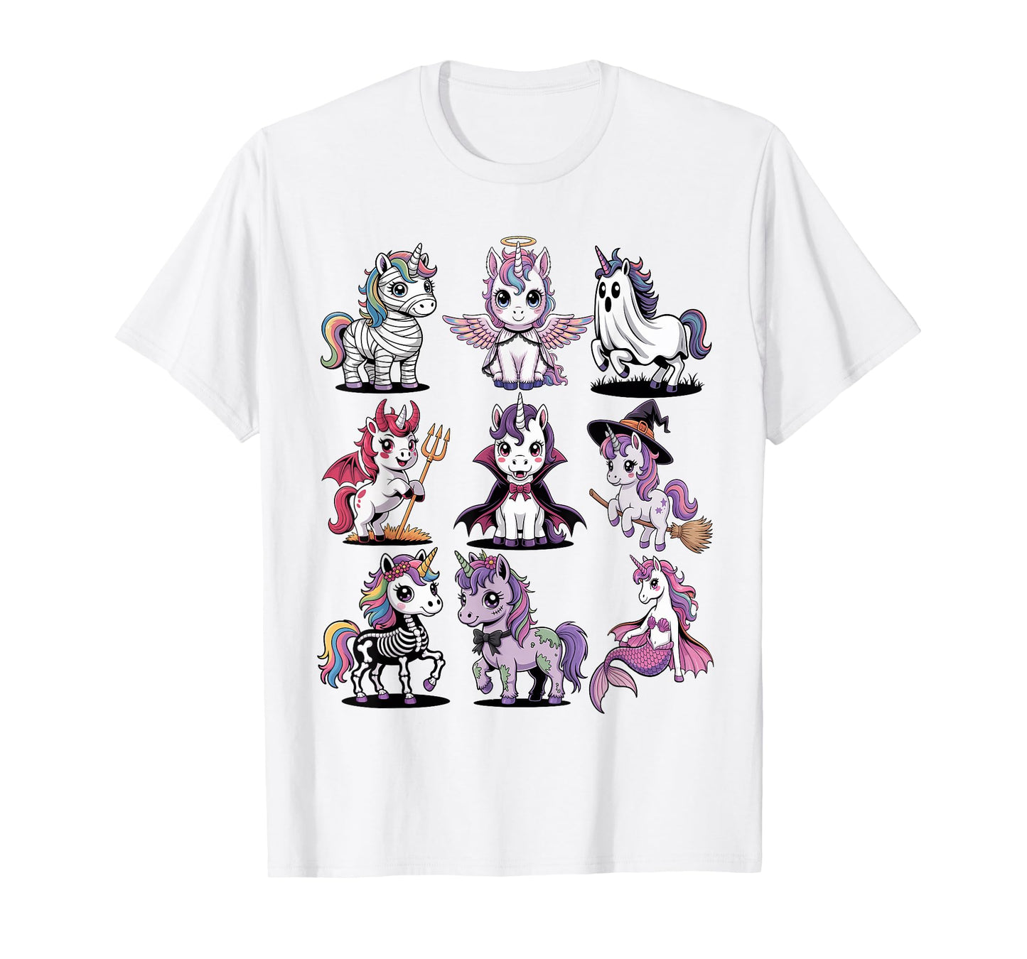 Halloween Unicorn T-Shirt - Cute Spooky Unicorns Costume T-Shirt
