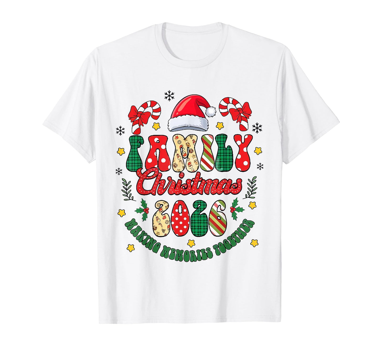 Family Christmas 2026 Santa Hat Matching Outfit Xmas Squad T-Shirt