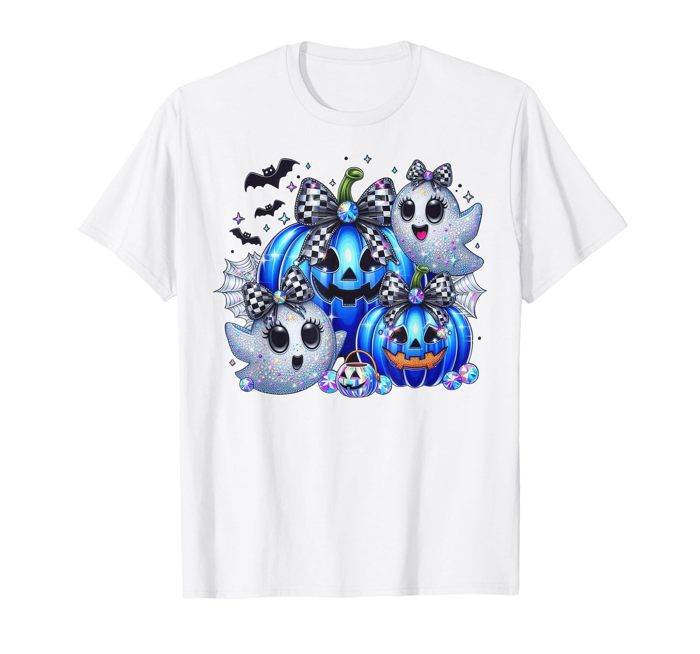 Vintage Dallas Ghost Cute Ghost Halloween Blue Pumpkin T-Shirt