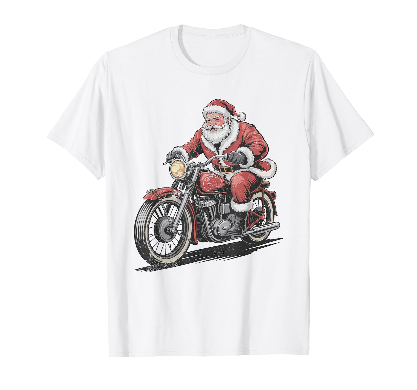 Vintage Santa Riding Motorcycle Retro Christmas Holiday T-Shirt