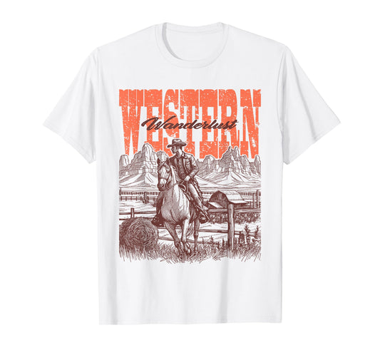 Vintage Cowboy Cowgirl Country & Western Wild West Horse T-Shirt