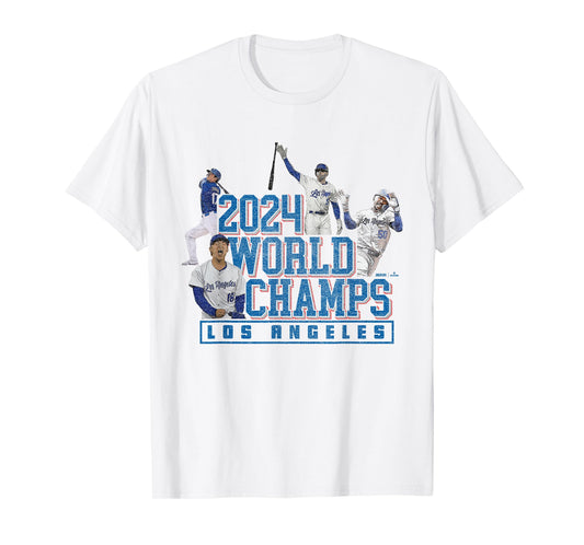 2024 World Champs – LA Team 4 Players – Los Angeles Baseball T-Shirt