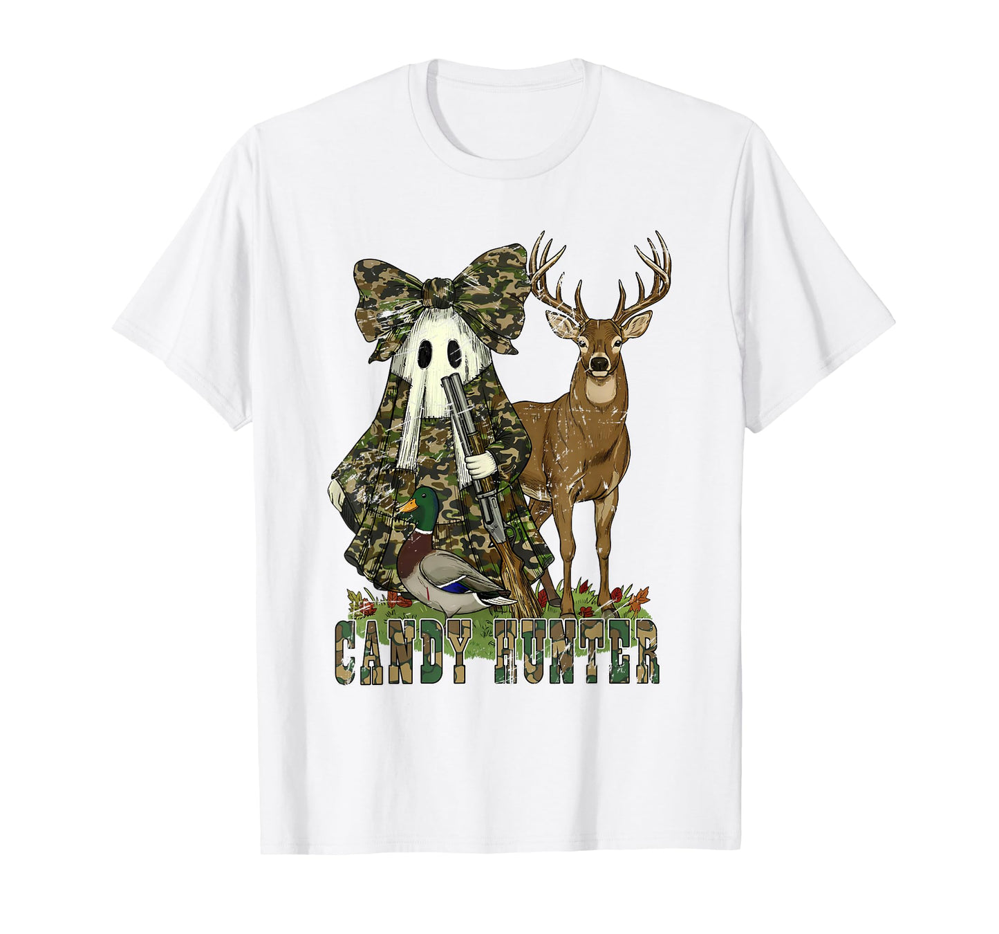 Candy Hunter Camouflage Camo Ghost Hunting Season Halloween T-Shirt