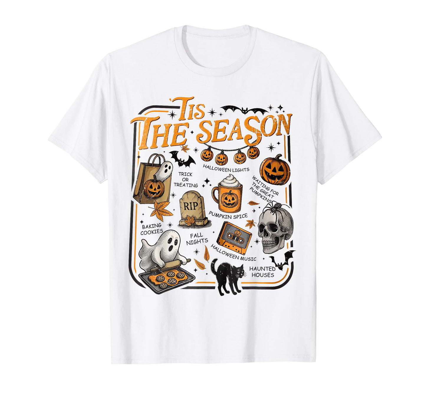 Halloween Vibes Spooky Season Pumpkin Witch Tis The Season T-Shirt