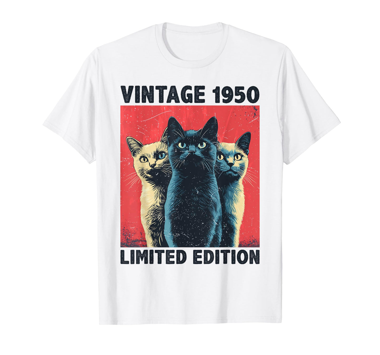 75 Years Old Gift Vintage 1950 Cat Lover 75th Birthday Funny T-Shirt for Men Women Kids