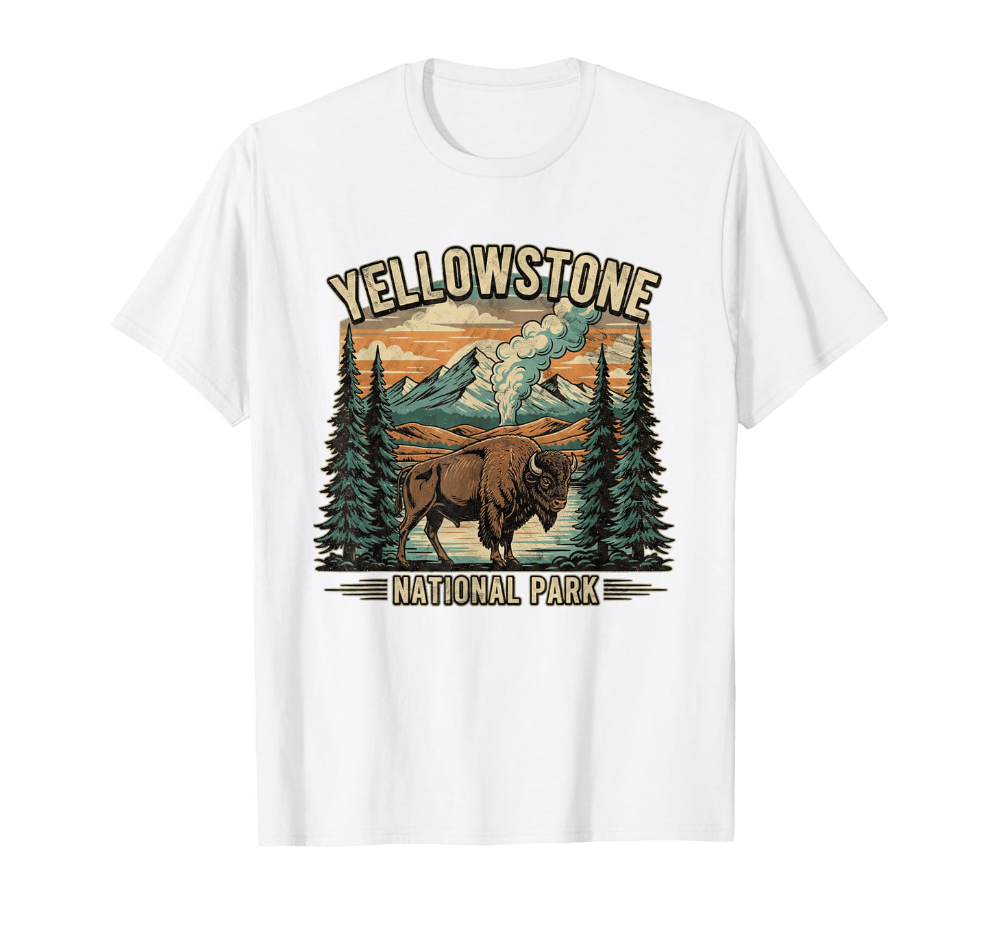 Yellowstone National Park Vintage Hiking Camping T-Shirt