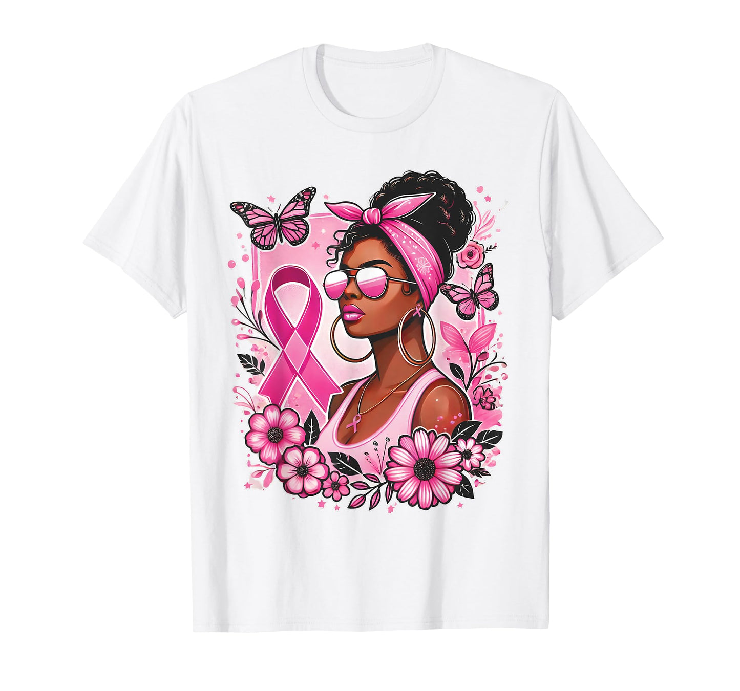 Breast cancer awareness Wear Pink African American support T-Shirt