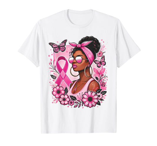 Breast cancer awareness Wear Pink African American support T-Shirt
