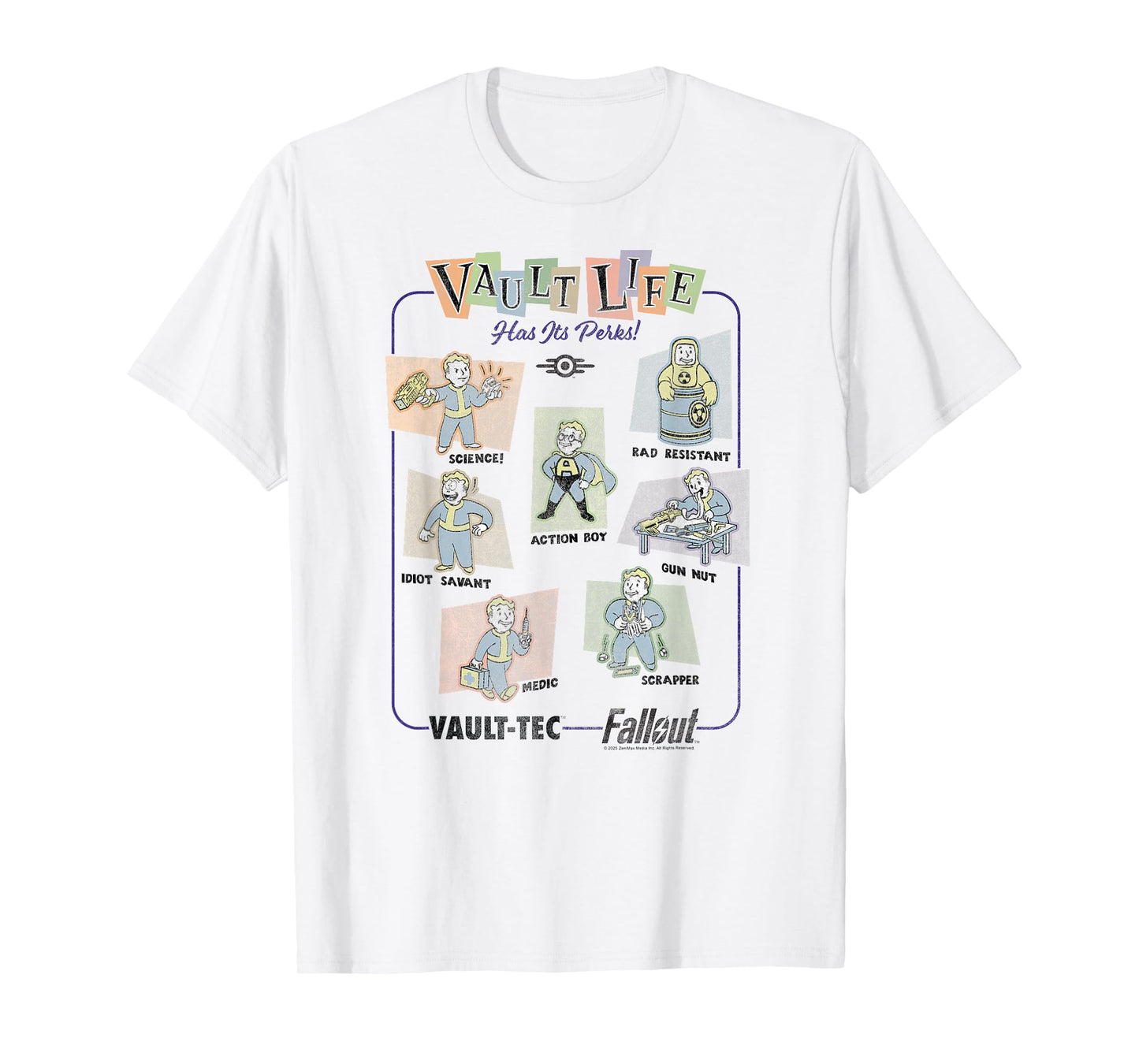 Fallout Video Game Vault Life Has Its Perks Retro Collage T-Shirt