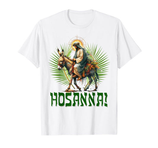 Hosanna! Christian Palm Sunday Jesus riding a Donkey T-Shirt