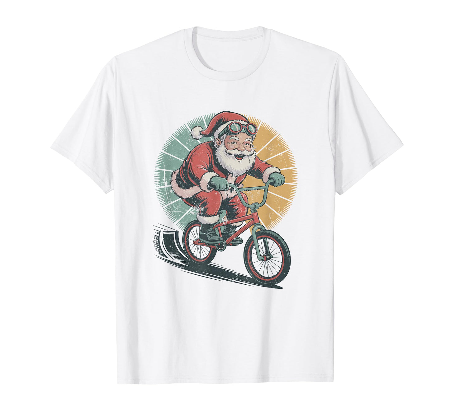Vintage Santa Playing BMX Retro Christmas Holiday Sports T-Shirt