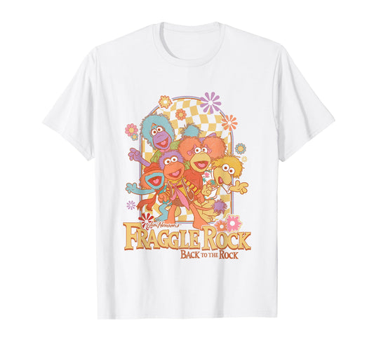 Fraggle Rock Back To The Rock Group Shot Vintage Chest Logo T-Shirt